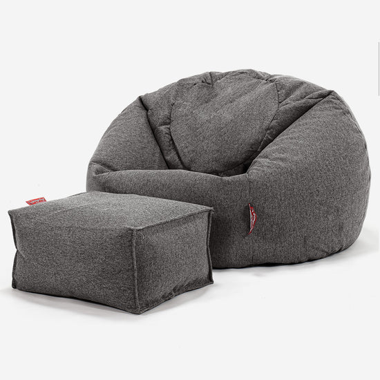 Poltrona Sacco 'Classico' - Tessuto in Lana Interalli Grigio_02