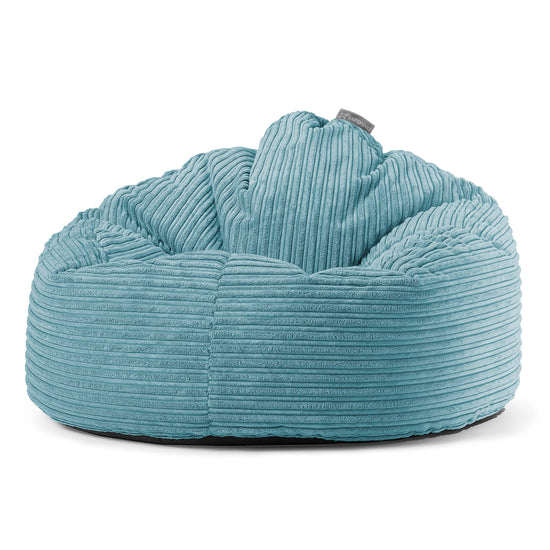 Poltrona Sacco 'Archi', Pouf - Velluto a Coste Egeo Blu 01