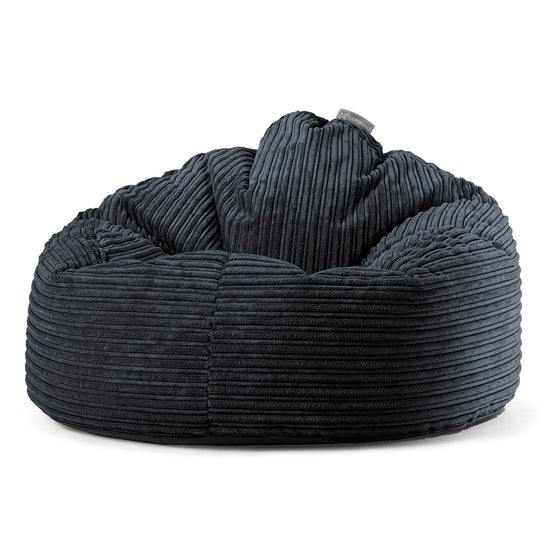 Poltrona Sacco 'Archi', Pouf - Velluto a Coste Nero 01