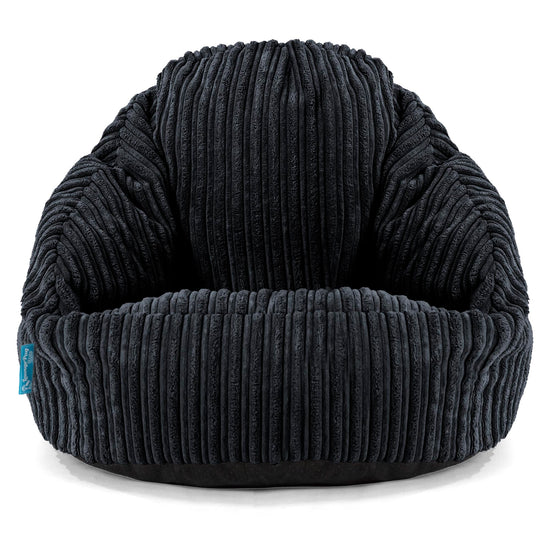 Poltrona a Sacco per Bambini Bubble 1-3 anni - Velluto a Coste Nero 01