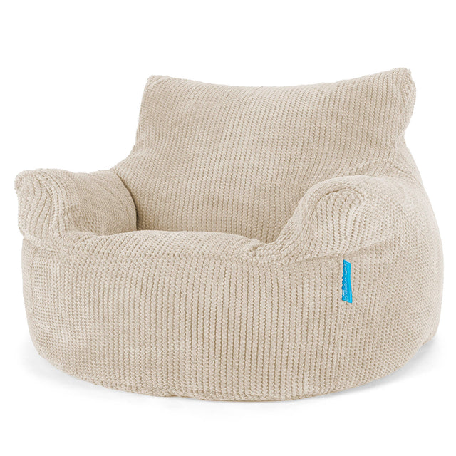 Poltrona Sacco Per Bambini 3-8 anni - Pompon Panna 01
