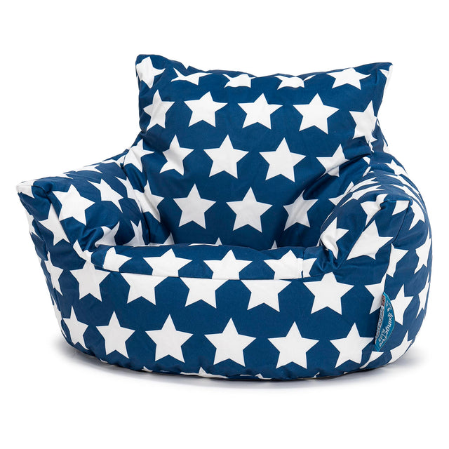 Poltrona Sacco Per Bambini Piccolo 1-3 anni - Motivo per Bambini Stella Blu 01