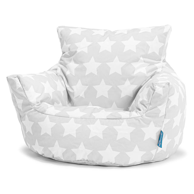 Poltrona Sacco Per Bambini Piccolo 1-3 anni - Motivo per Bambini Stella Grigio_01