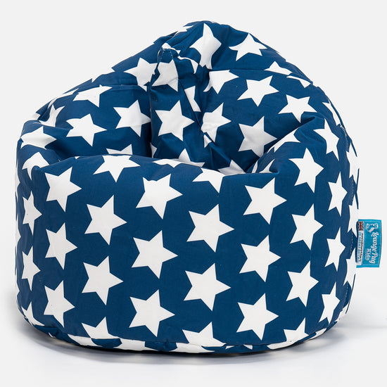 Poltrona Sacco Per Bambini, Pouf - Motivo per Bambini Stella Blu 01
