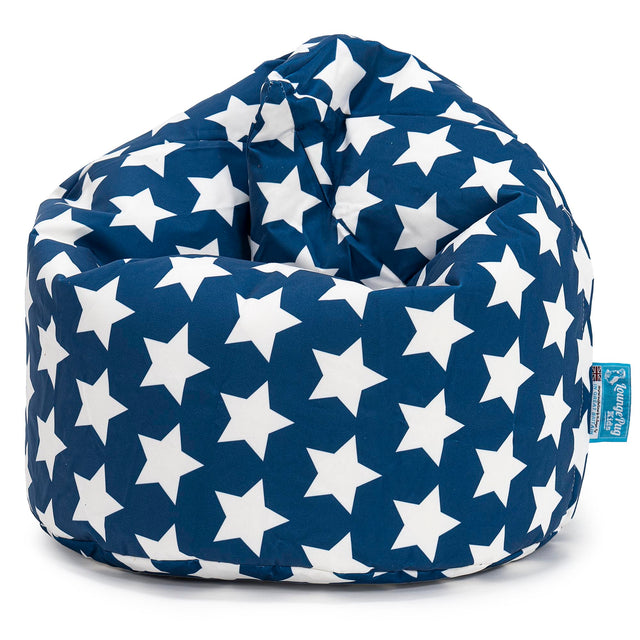 Poltrona Sacco Per Bambini, Pouf - Motivo per Bambini Stella Blu 01