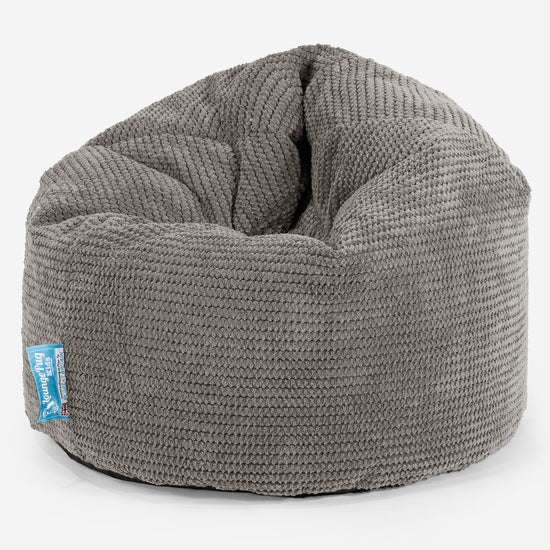 Poltrona Sacco Per Bambini, Pouf 2-6 anni - Pompon Carbone Grigio 01