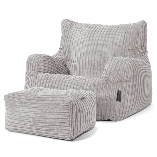 Josephine Poltrona Sacco, Pouf - Velluto a Coste Grigio Argento 02