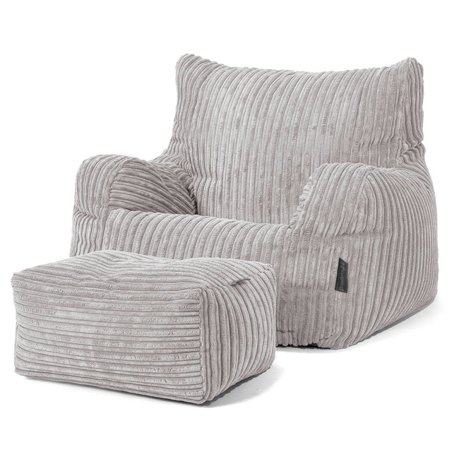 Josephine Poltrona Sacco, Pouf - Velluto a Coste Grigio Argento 02