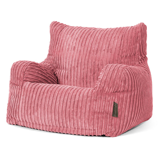 Poltrona Sacco, Pouf - Velluto a Coste Corallo 01