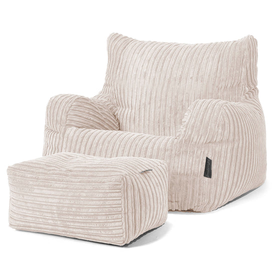 Josephine Poltrona Sacco, Pouf - Velluto a Coste Avorio 02