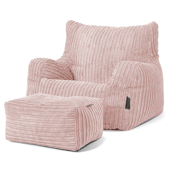 Josephine Poltrona Sacco, Pouf - Velluto a Coste Rosa Cipria 02