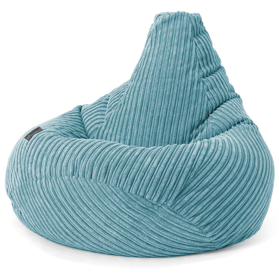 Poltrona Sacco Pouf 'Gioco' - Velluto a Coste Egeo Blu 02