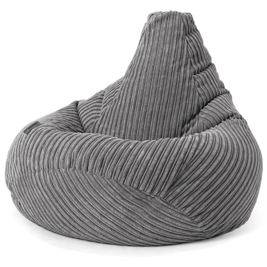 Poltrona Sacco Pouf 'Gioco' - Velluto a Coste Ardesia 02