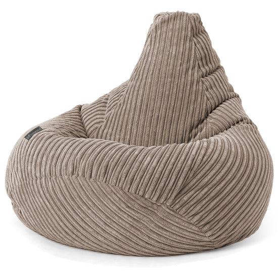 Poltrona Sacco Pouf 'Gioco' - Velluto a Coste Grigio Tortora 02