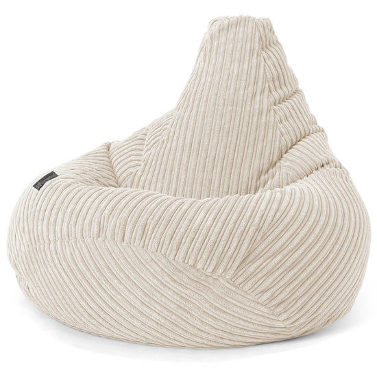 Poltrona Sacco Pouf 'Gioco' - Velluto a Coste Panna 02