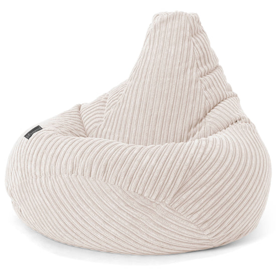 Poltrona Sacco Pouf 'Gioco' - Velluto a Coste Avorio 02