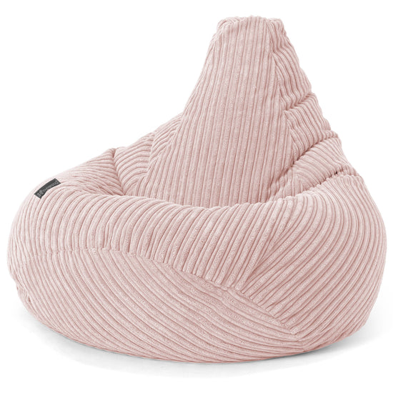 Poltrona Sacco Pouf 'Gioco' - Velluto a Coste Rosa Cipria 02