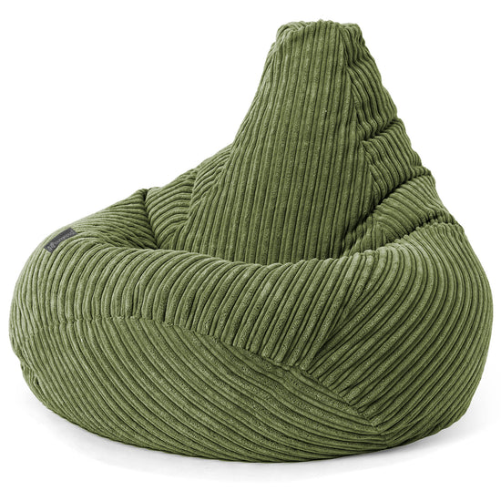 Poltrona Sacco Pouf 'Gioco' - Velluto a Coste Verde Foresta 02