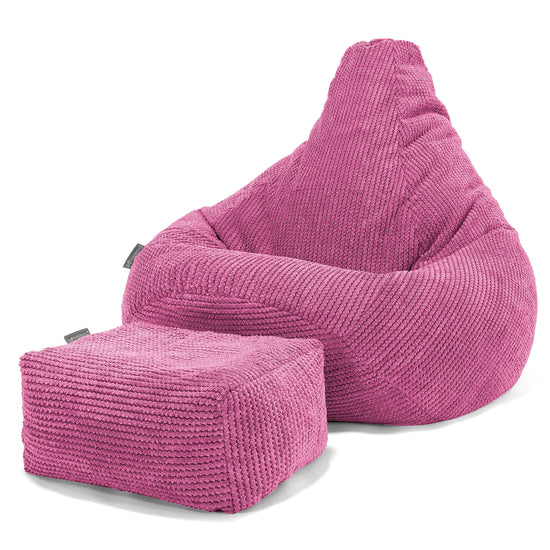 Poltrona Sacco Pouf 'Gioco' - Pompon Rosa 01