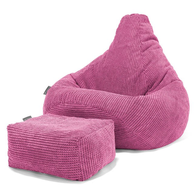 Poltrona Sacco Pouf 'Gioco' - Pompon Rosa 01
