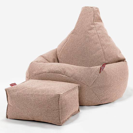 Poltrona Sacco Pouf 'Gioco' - Tessuto in Lana Interalli Sabbi 01