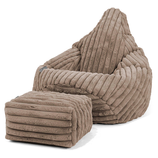Poltrona Sacco Pouf 'Gioco' - Velluto Felpato Ultra Morbido Visone 01