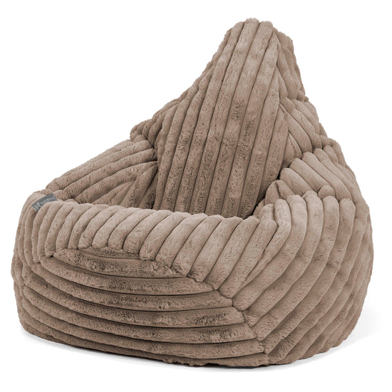 Poltrona Sacco Pouf 'Gioco' - Velluto Felpato Ultra Morbido Visone 02