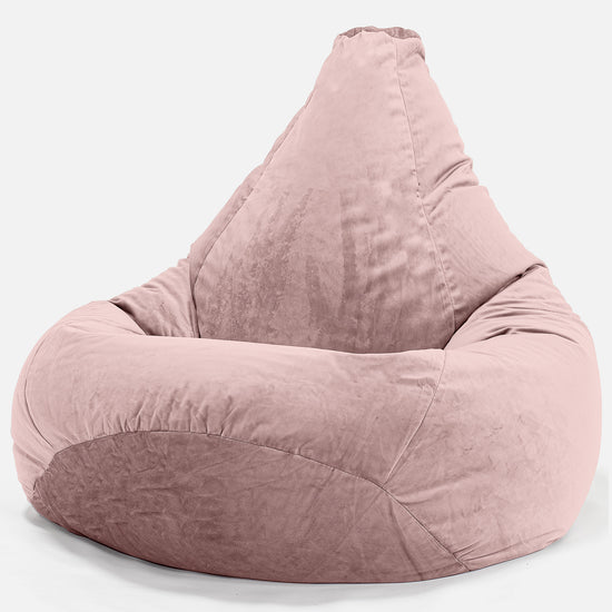 Poltrona Sacco Pouf 'Gioco' - Velluto Rosa 02