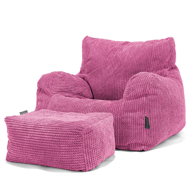 Poltrona Sacco, Pouf - Pompon Rosa 02
