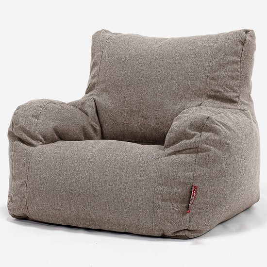 Poltrona Sacco, Pouf - Tessuto in Lana Interalli Biscotto 01