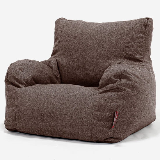 Poltrona Sacco, Pouf - Tessuto in Lana Interalli Marrone 01
