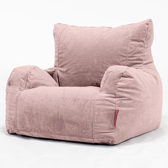 Poltrona Sacco, Pouf - Velluto Rosa_01