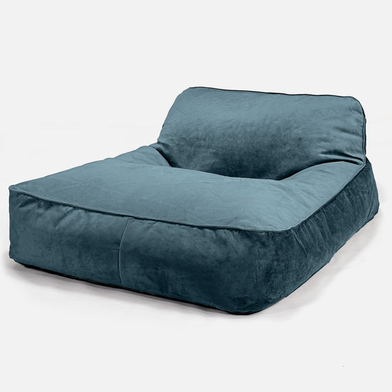 Pouf Chaise Longue, 2 Persone - Velluto Alzavola 01