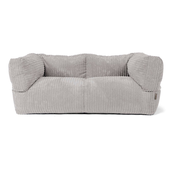 Albert Pouf Divano 2 posti - Velluto a Coste Grigio Argento 01