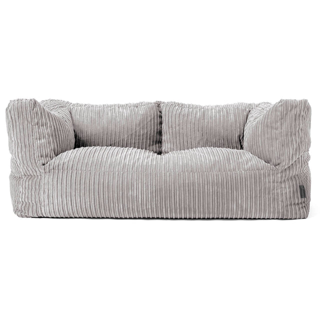 Albert Pouf Divano 2 posti - Velluto a Coste Grigio Argento 01