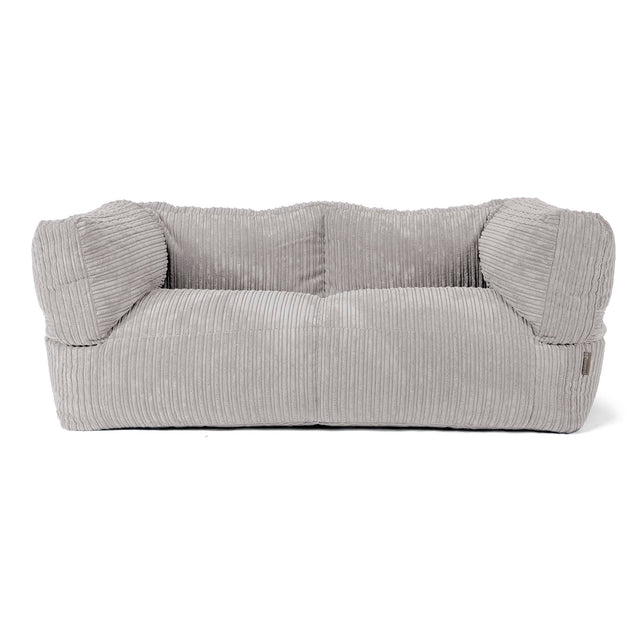 Albert Pouf Divano 2 posti - Velluto a Coste Grigio Argento 01