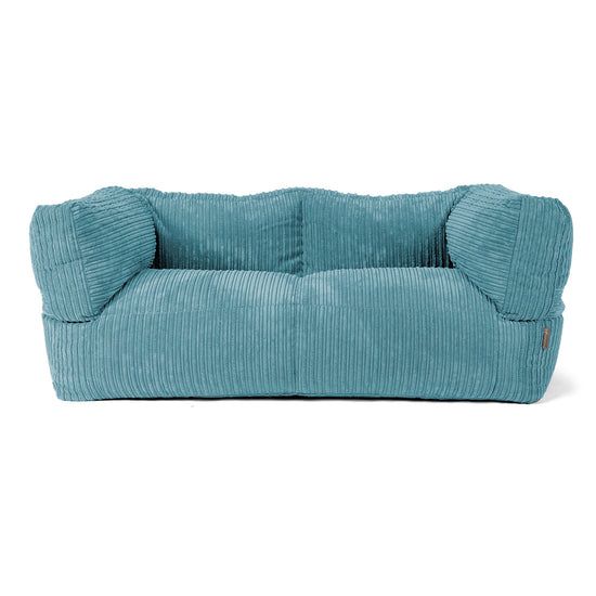 Albert Pouf Divano 2 posti - Velluto a Coste Egeo Blu 01