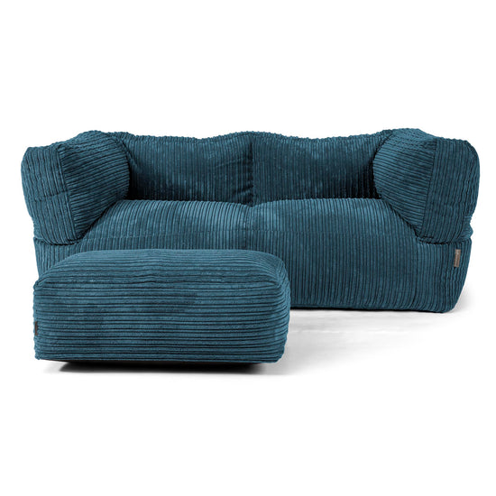 Albert Pouf Divano 2 posti - Velluto a Coste Navy 02