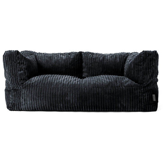 Albert Pouf Divano 2 posti - Velluto a Coste Nero 01