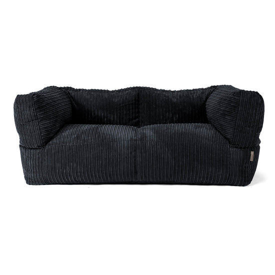 Albert Pouf Divano 2 posti - Velluto a Coste Nero 01