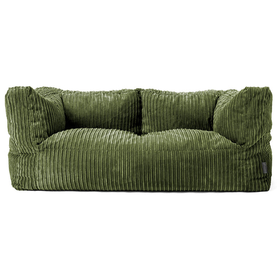 Albert Pouf Divano 2 posti - Velluto a Coste Verde Foresta 01