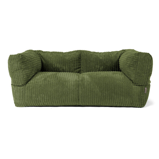Albert Pouf Divano 2 posti - Velluto a Coste Verde Foresta 01