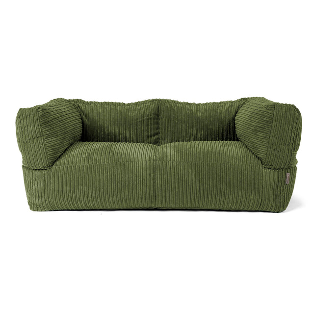 Albert Pouf Divano 2 posti - Velluto a Coste Verde Foresta 01