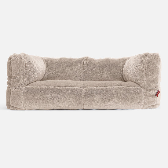 Albert Pouf Divano 2 posti - Eco-pelliccia Orsacchiotto Visone 01