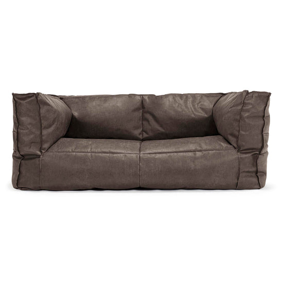 Albert Pouf Divano 2 posti - Pelle Effetto Vintage Ardesia Naturale 01