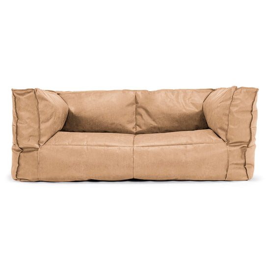 Albert Pouf Divano 2 posti - Pelle Effetto Vintage Marrone Miele 01