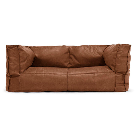 Albert Pouf Divano 2 posti - Pelle Effetto Vintage Tenné 01