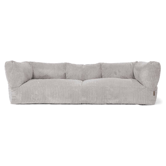 Albert Pouf Divano 3 posti - Velluto a Coste Grigio Argento 01