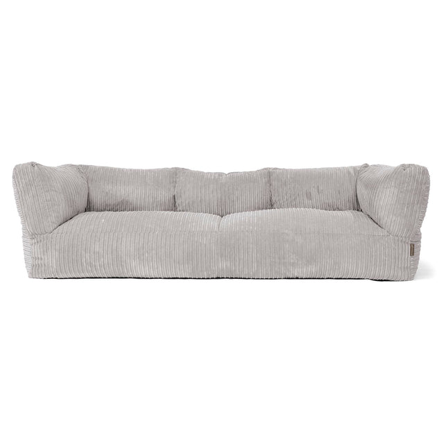 Albert Pouf Divano 3 posti - Velluto a Coste Grigio Argento 01