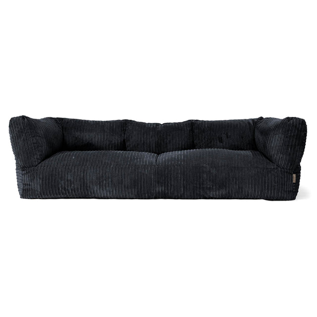 Albert Pouf Divano 3 posti - Velluto a Coste Nero 01